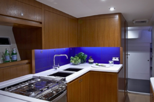80ft Lightweight Canting Keel Boat Kitchen Interior by Marxcraft
