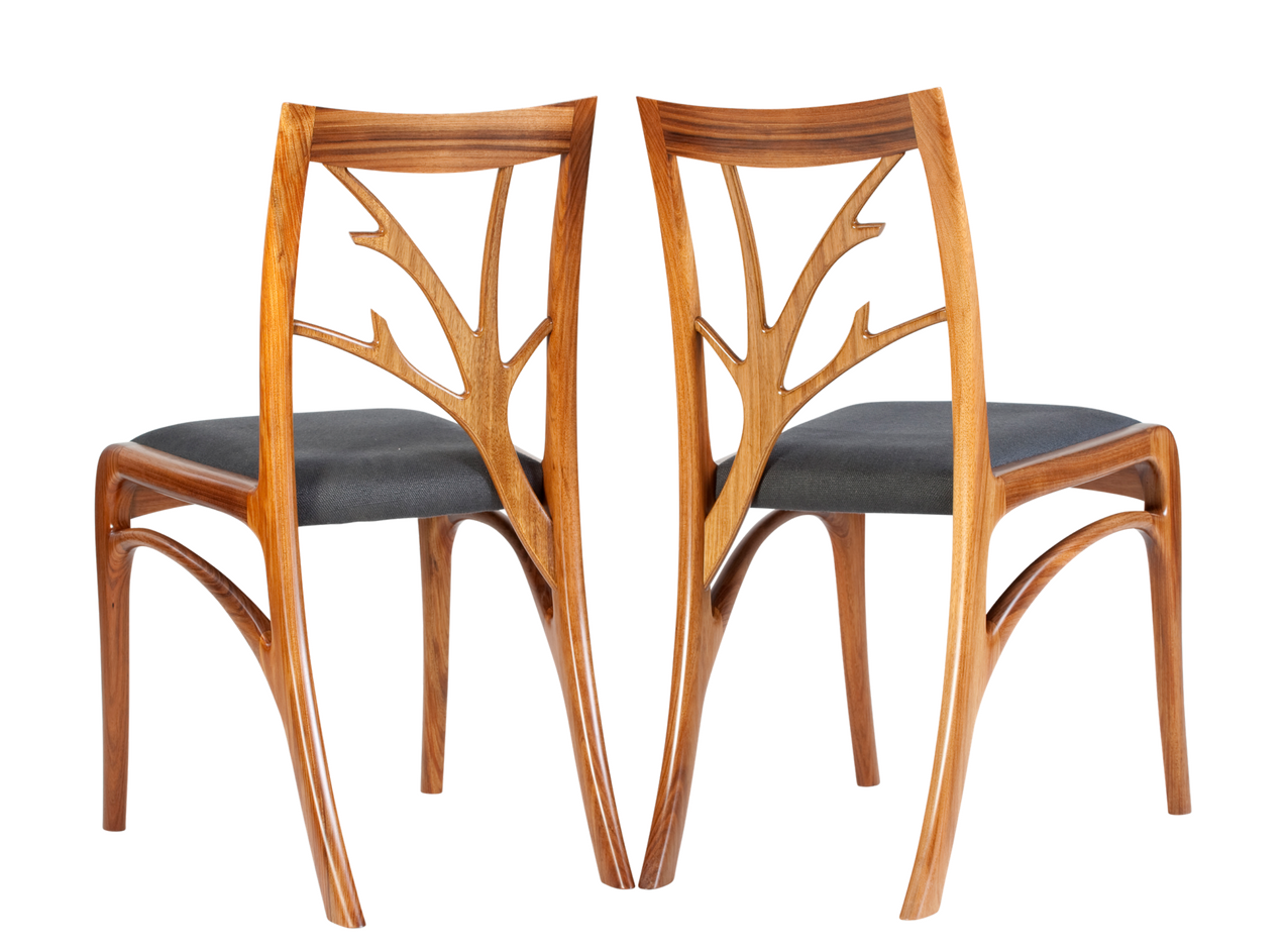Custom made solid timber dining chairs by Marxcraft